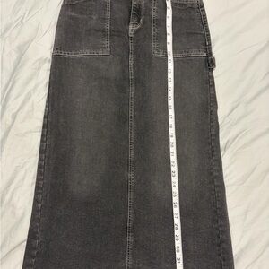 Gray Denim Midi Skirt